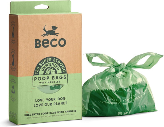 Beco Strong & Large Poop Bags - 120 with handles