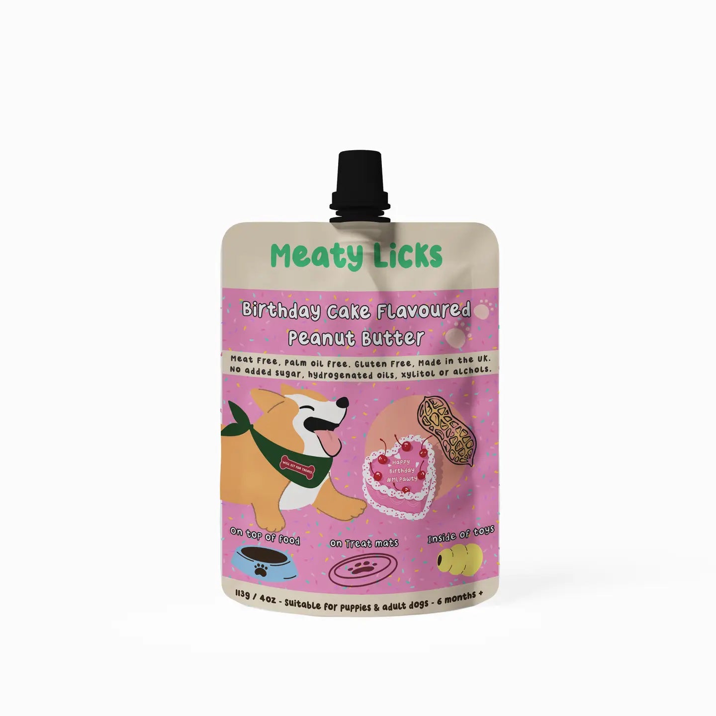 Meaty Licks - Birthday Cake Peanut Butter Pouch