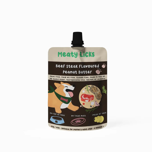 Meaty Licks - Roast Beef Steak Peanut Butter Pouch