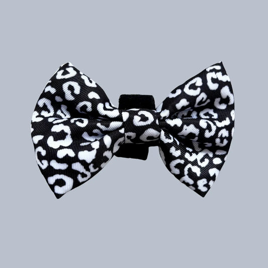 Poppy & Ted - Black Leopard Bow